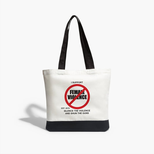 THE ANTI-VIOLENCE AGAINST FEMALES TWO TONE TOTE BAG