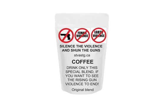 SILENCE THE VIOLENCE AND SHUN THE GUNS COFFEE
