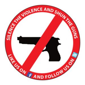 THE SILENCE THE VIOLENCE AND SHUN THE GUNS STICKER