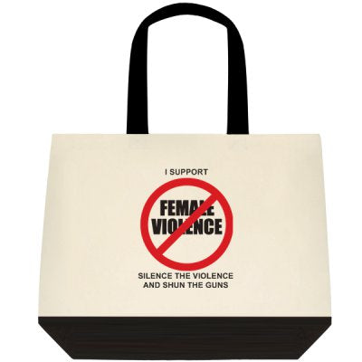 THE ANTI-VIOLENCE AGAINST FEMALES TWO TONE TOTE BAG